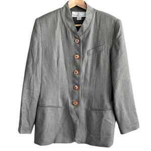 Vintage RENA ROWAN for Saville Size 10P Olive Tweed 5 Button Mandarin  🇨🇦